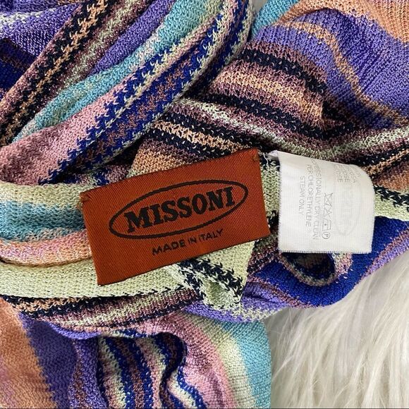 Missoni Multi-Color Striped Knit Long Scarf - Picture 5 of 9